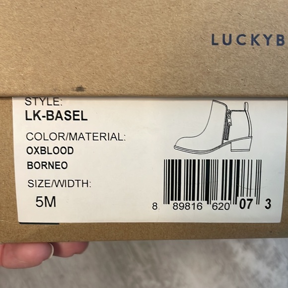 NIB Lucky Brand Oxblood Red Full Zip Suede Leather Booties Boots 5 - Picture 10 of 10